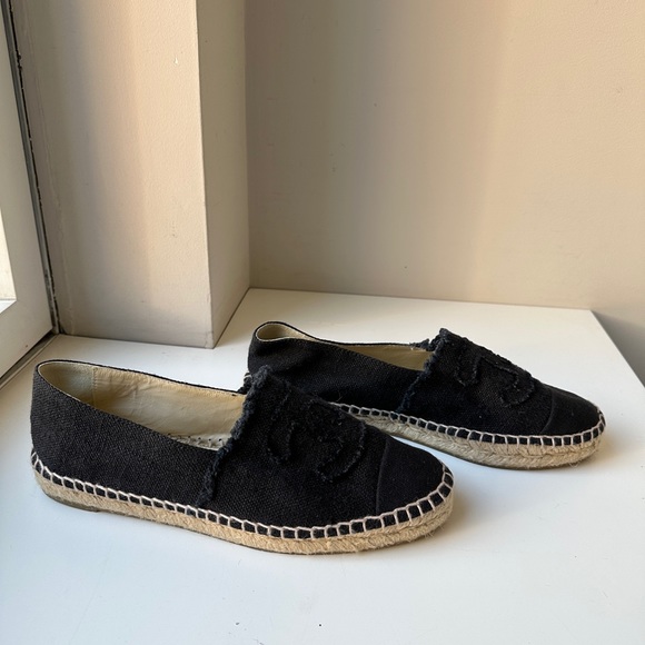 CHANEL Raw Canvas Espadrilles Black - Picture 5 of 6